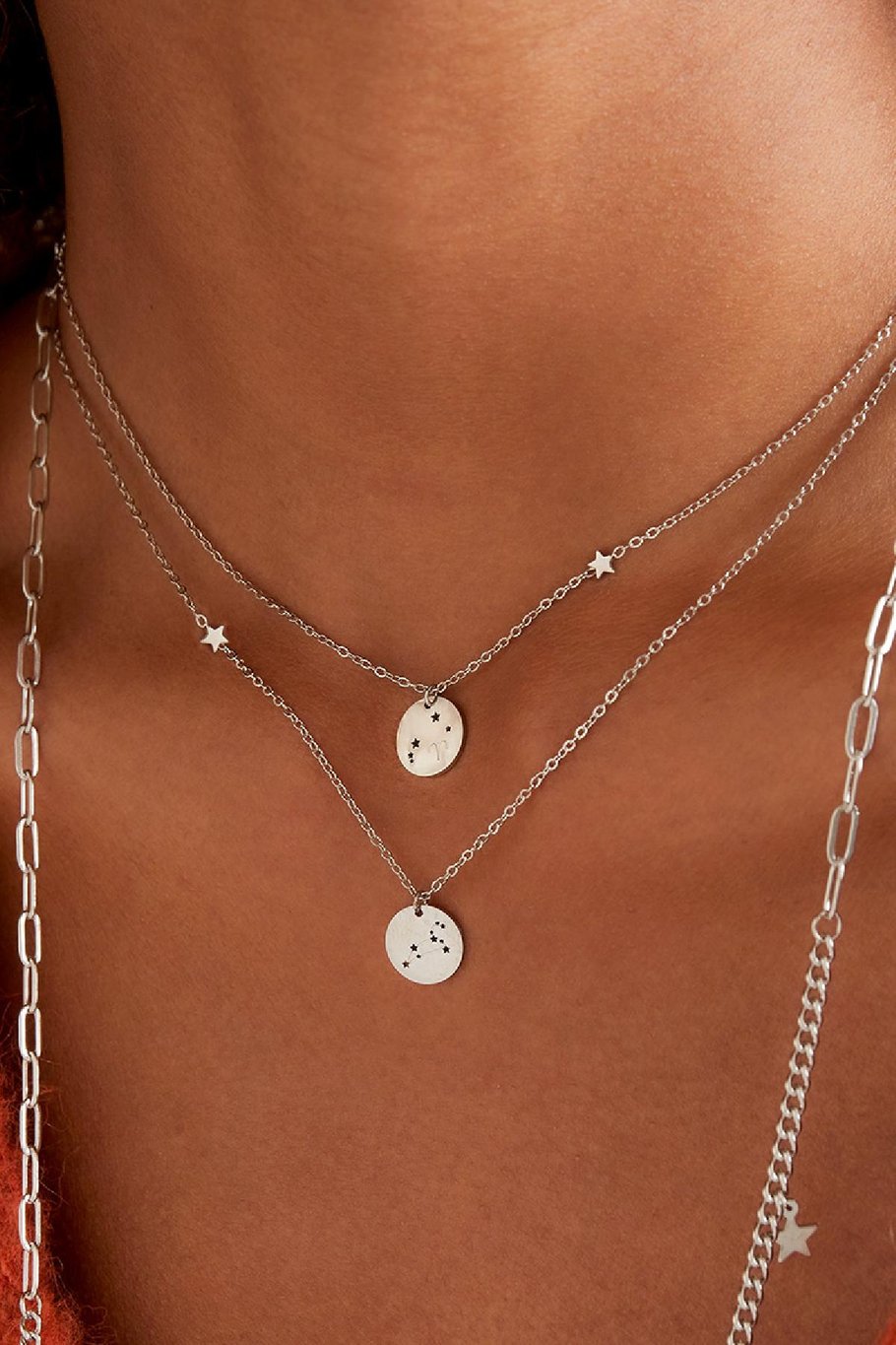 Collar signo del zodíaco Aries Plata Acero inoxidable Imagen3